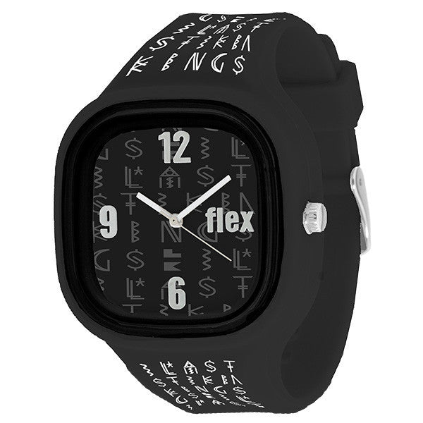 Black on Black Hieroglyphics Flex Watch Face