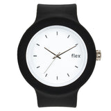 White On Black Flex Watch Front