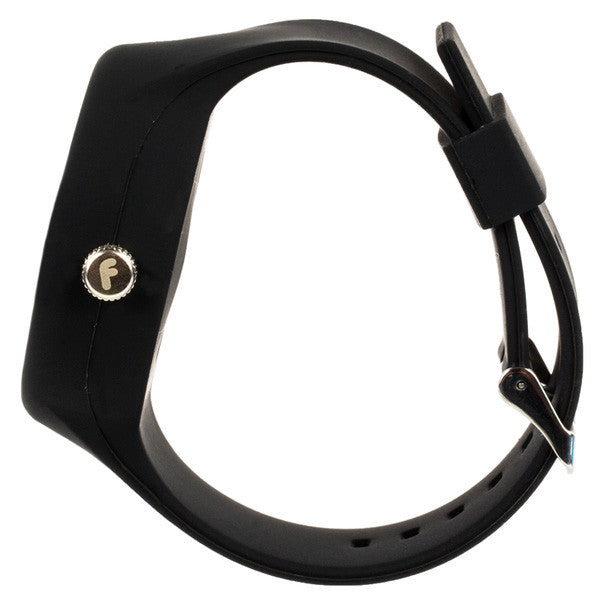 White On Black Flex Watch Side