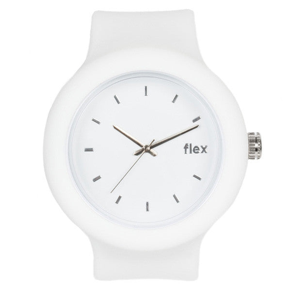 White On White Flex Watch Front