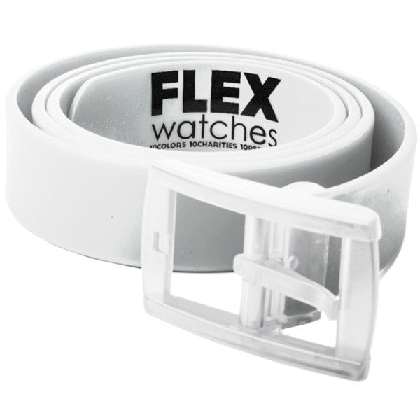 White Belt Flex Watches