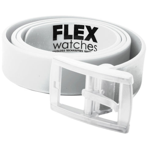 White Belt Flex Watches