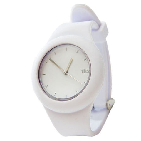 White Slim Flex Watch Face