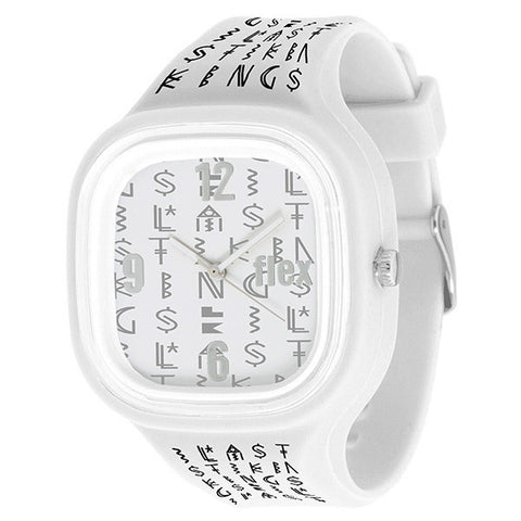 White On White Hieroglyphics Flex Watch Face